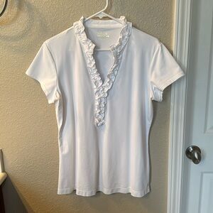 Lilly Pulitzer White Ruffle Top